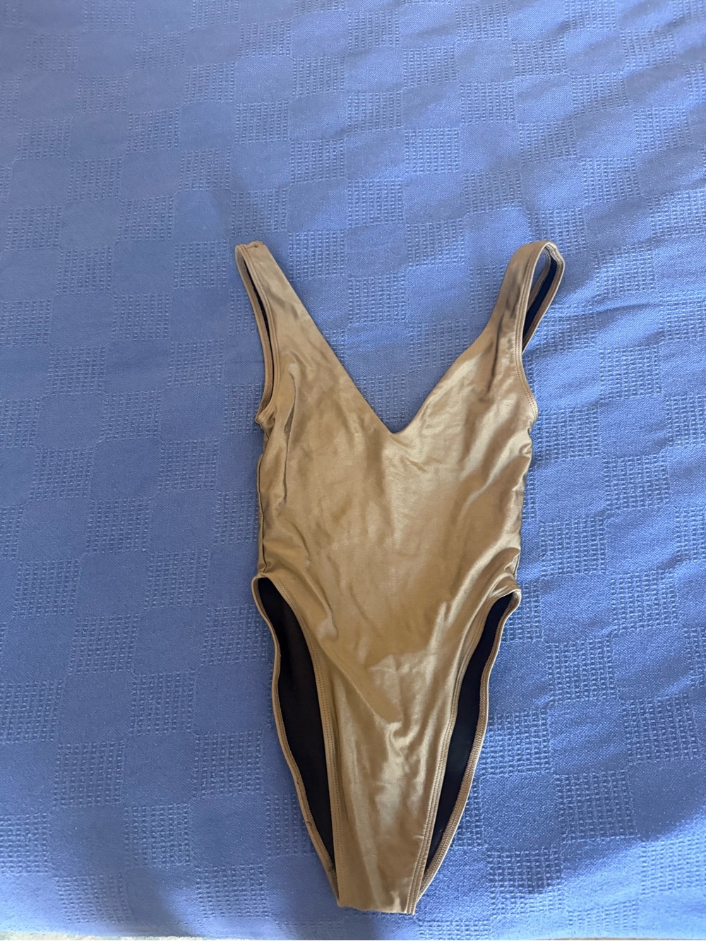 Olive high cut one piece, with low cut in back